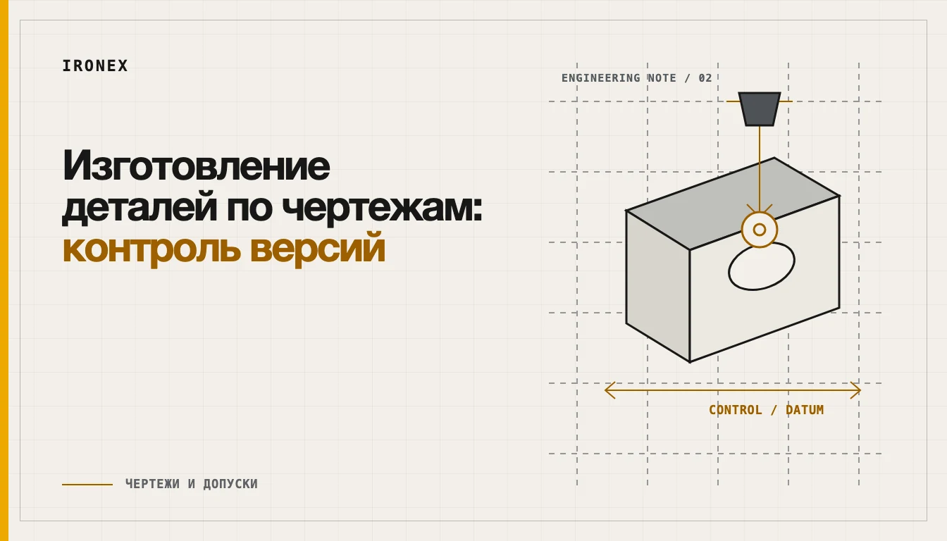 Инженерная схема к статье «Изготовление деталей по чертежам: контроль версий»