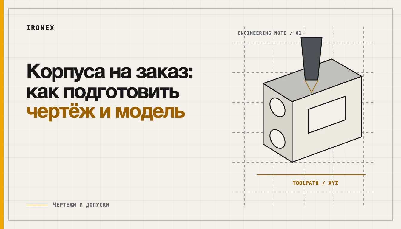 Инженерная схема к статье «Корпуса на заказ: как подготовить чертёж и модель»