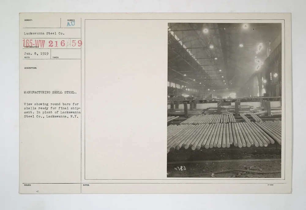 Круглые стальные прутки для снарядов на заводе Lackawanna Steel Company