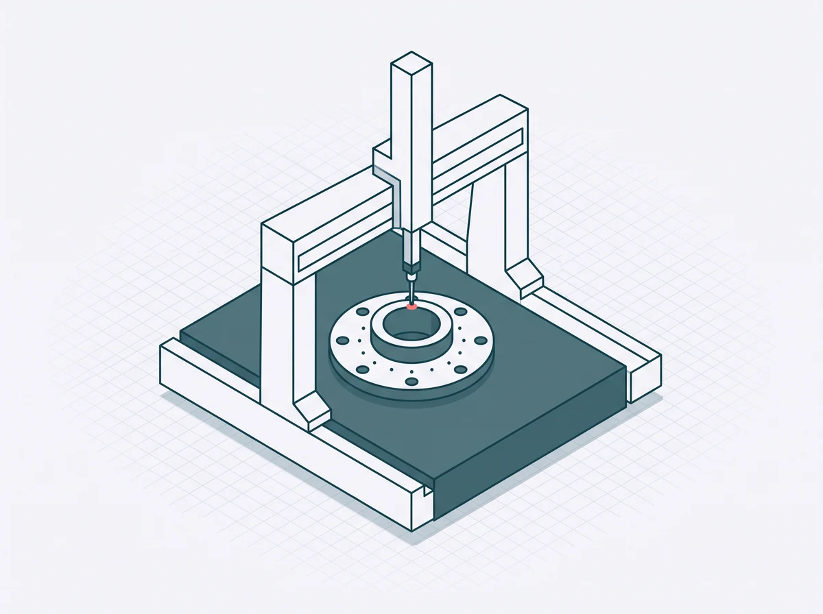Схема координатно-измерительной машины — иллюстрация принципа 3D-контроля детали